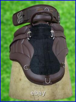 Flexible And Adjustable Treeless Brown And Black Soft Leather Saddle For Horse