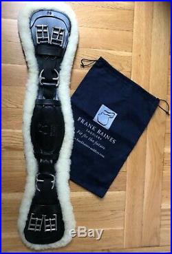 Frank Baines Black English Leather Humane Sheepskin Lined Dressage Girth 24
