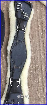 Frank Baines English Leather Black Removeable Sheepskin Dressage Girth 24 60cm