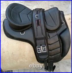 Freemax Premium Softy Leather Treeless saddle with girth+stirrup Size 13 to 18