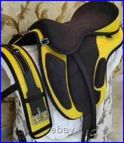 Freemax Synthetic Yellow Saddle Free Matching Girth AND Stirrup Size 13 to 18