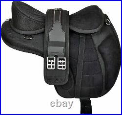 Freemax Treeless Black Horse Saddle Synthetic With Girth Tack Size 14'' To 18'