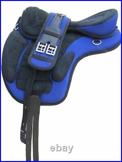 Freemax Treeless Blue Horse Saddle Synthetic With Girth Tack Size 14'' To 18'
