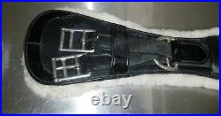 GFS Leather Patent Humane Anatomic Comfort Dressage Girth Black 24in 2 Liners