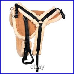HILASON Western Horse Suede Leather Bareback Pad Breast Collar and Girth HILASON Western Horse Suede Leather Bareback Pad Breast Collar and Girth