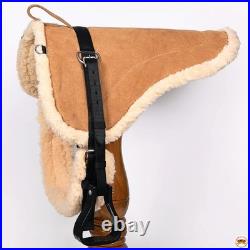 HILASON Western Horse Suede Leather Bareback Pad Breast Collar and Girth