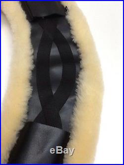 HKM Dressage Leather Girth -WAVE- With Removable Sheepskin