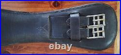 Horse English Black Padded Leather Comfort Contoured Dressage Girth Dover Saddle