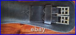 Horse English Black Padded Leather Comfort Contoured Dressage Girth Dover Saddle