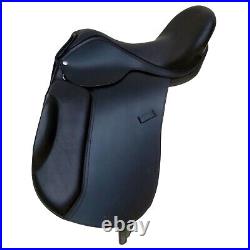 Horse English Dressage Saddle Leather Seat Girth Stirrups Tack 14 18 Black