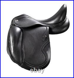 Horse English Dressage Saddle Leather Seat Girth Stirrups Tack 14 18 Black