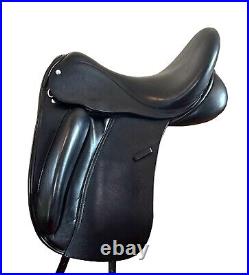 Horse English Dressage Saddle Leather Seat Girth Stirrups Tack 14 18 Black