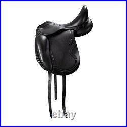 Horse English Dressage Saddle Leather Seat Girth Stirrups Tack 14 18 Black