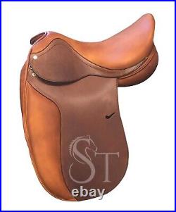 Horse English Dressage Saddle Leather Seat Girth Stirrups Tack 14 18 Tan