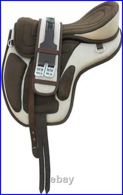 Horse Saddle All Purpose Synthetic FREEMAX English Treeless Suede Tack Size10-18 Horse Saddle All Purpose Synthetic FREEMAX English Treeless Suede Tack Size10-18