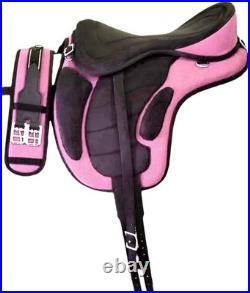 Horse Saddle FREEMAX Synthetic All Purpose English Treeless Suede Tack Size10-18