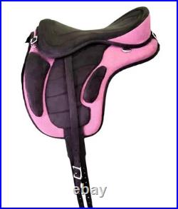 Horse Saddle FREEMAX Synthetic All Purpose English Treeless Suede Tack Size10-18
