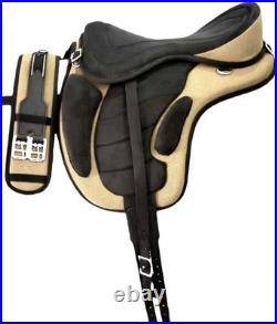 Horse Saddle Synthetic All Purpose FREEMAX English Treeless Suede Tack Size10-18