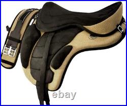 Horse Saddle Synthetic All Purpose FREEMAX English Treeless Suede Tack Size10-18 Horse Saddle Synthetic All Purpose FREEMAX English Treeless Suede Tack Size10-18