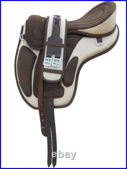Horse Saddle Synthetic FREEMAX All Purpose English Treeless Suede Tack Size10-18