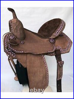 Horse Saddles Barrel Racing Premium Leather Western Equestrian Trail Tack 12-18