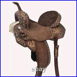 Horse Saddles Barrel Racing Western Riding Leather Cowhide Tack Equestrian 12-18