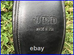 JRD Dressage All Black Saddle #22677 with Matching Girth. Stirrups & Leathers. USA
