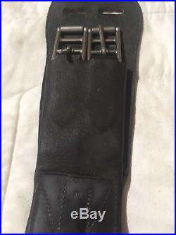 Jaguar Black leather elasticated 30 dressage girth