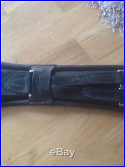 Jeffries 30 Inch Black Leather Humane Dressage Girth With Elastic