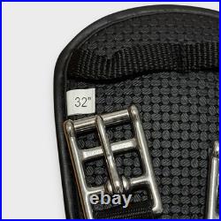 Jeffries Symbian Girth Dressage, 32 Black WithSilver Hardware