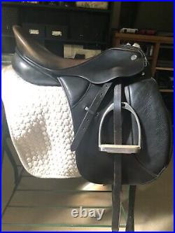 Kieffer Black Leather 18 Wide Dressage Saddle Fittings Mattes Pad Lettia Girth