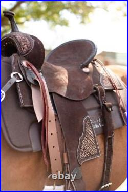 Leather Barrel Racing Saddle, Top Quality Craftsmanship, Free Matching Tack Set