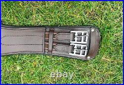 Leather Dressage Event Short Girth Anatomical Shape Full Padded Black Brown S-l