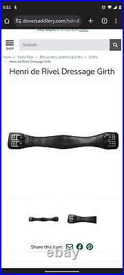 Leather Dressage Girth Black HDR Henri de Rivel Size 28 USED