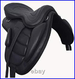 Leather Horse Saddle Durable Softy Comfortable with Girth Horse Saddle