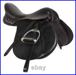 Leather Horse Saddle Jumping Dressage With Girth & Bridle Set Size 14 18