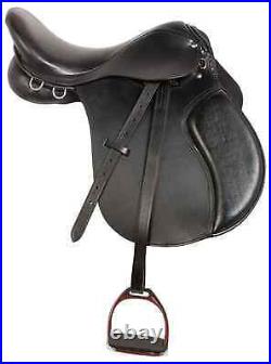Leather Horse Saddle Jumping Dressage With Girth & Bridle Set Size 14 18