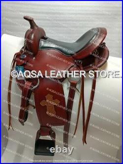 Leather Saddle Trail Endurance Hand Tooled With FREE MATCHING SET And Back Cinch