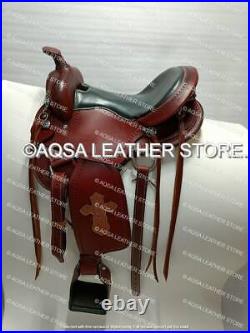 Leather Saddle Trail Endurance Hand Tooled With FREE MATCHING SET And Back Cinch
