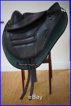 Leather TORSION treeless SADDLE & GIRTH 16 inches dressage