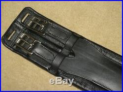 MADE IN ENGLAND High Quality Black Padded Dressage Girth with Elastic 26