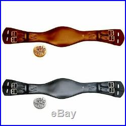 Mountain Horse Equestrian Soft Padded Leather Elastic Training Dressage Girth