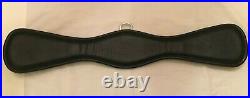 NEW LEATHER PRESTIGE DRESSAGE GIRTH A1 witho elastic, 22 / 55 cm stainless, black