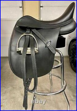 New Arena 16.5 Inches Dressage Saddle Black withstirrups, cinch, leathers