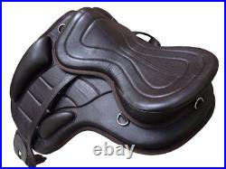 New Brown Leather Softy Treeless English Horse Saddle & tack