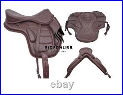 New Brown Treeless Leather English Horse Saddle & tack