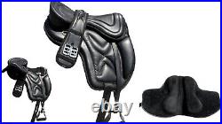 New Design Leather Softy Freemax Treeless Black Colour Horse Saddle 15to 18 New Design Leather Softy Freemax Treeless Black Colour Horse Saddle 15to 18