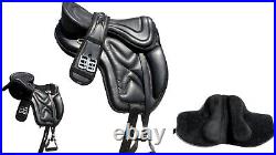 New Design Leather Softy Freemax Treeless Black Colour Horse Saddle 15to 18