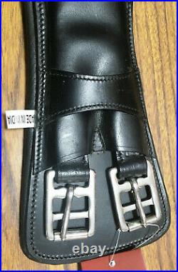 New Shires Dressage Girth Contoured Cinch 22 Black Leather 490A Horse Tack