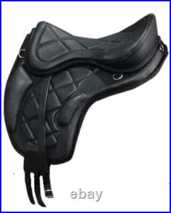 New Treeless Free max Leather Cow softy English Saddle 13 to18